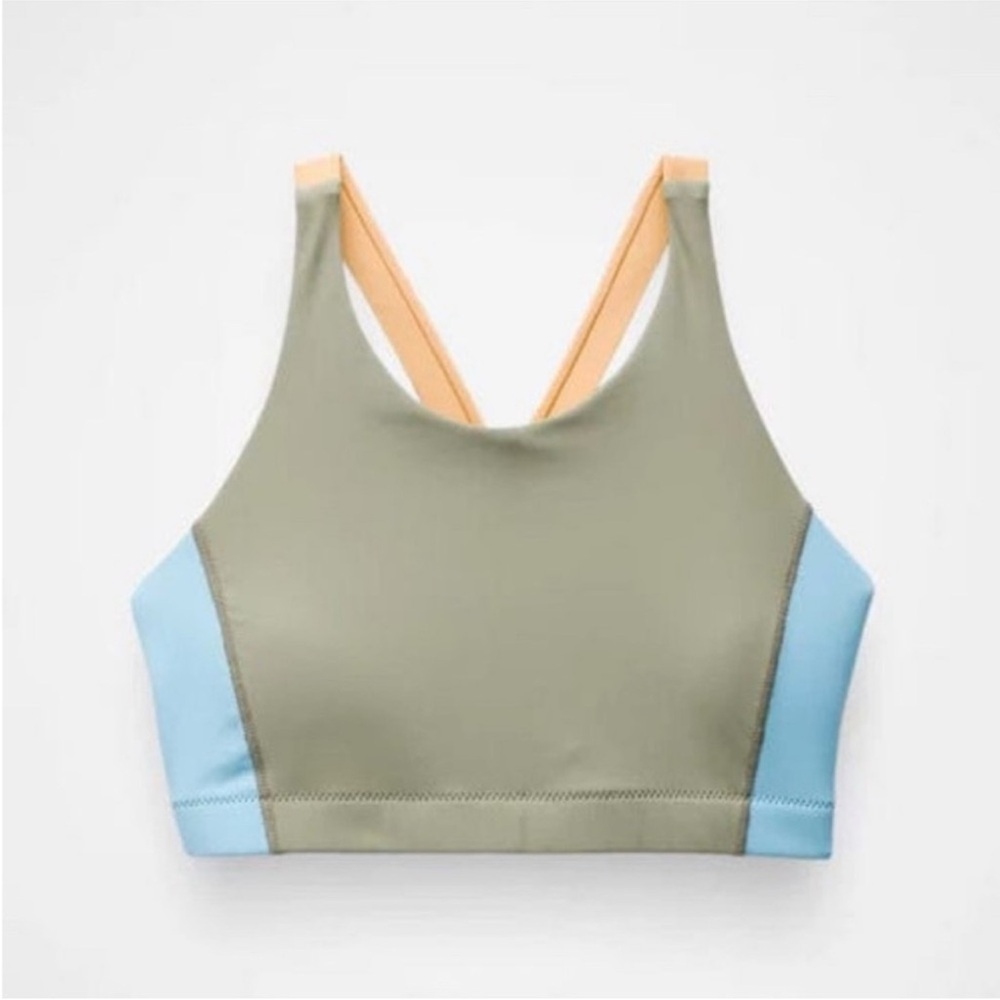 Prana Baja Bound Bikini Top Sweet Agave Color Block Size XL